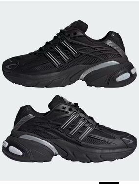 adidas Black Adistar Performance Trainers with Silver Accents